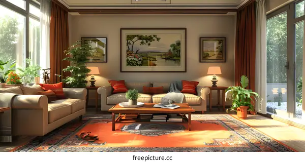 A living room in IKEA style