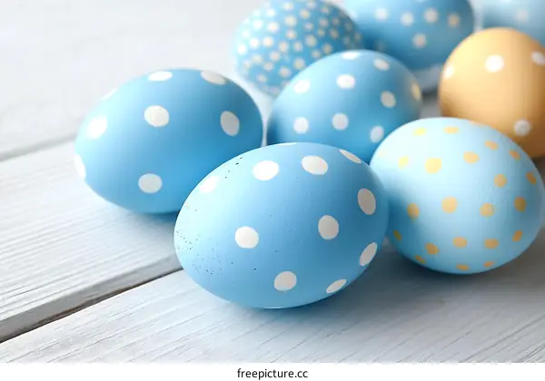 Easter Eggs Decorated with Polka Dots