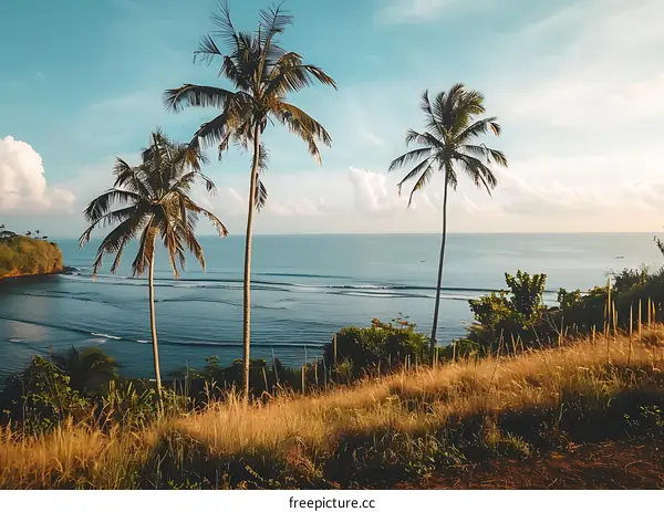 Palm Trees Overlooking Ocean