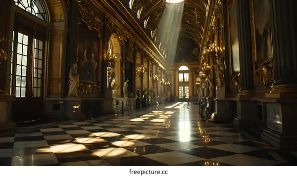 Sunlight Streaming Through The Windows Of A Grand Palace