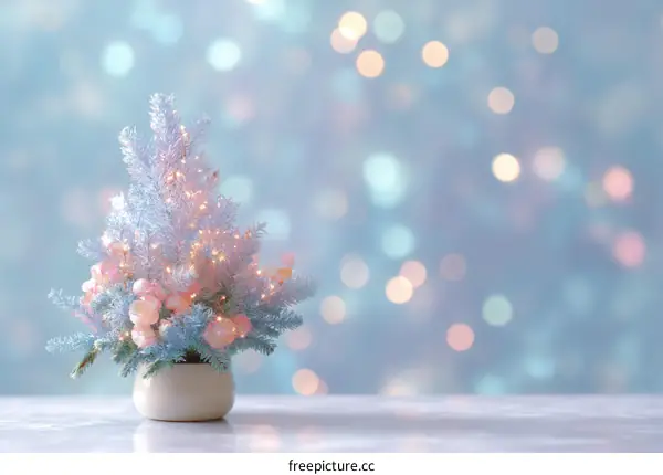 Pastel Christmas Tree Decoration in Soft Light