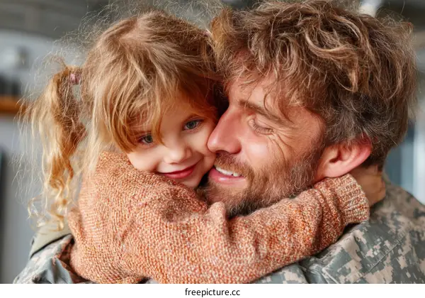 Father and Daughter Warm Embrace