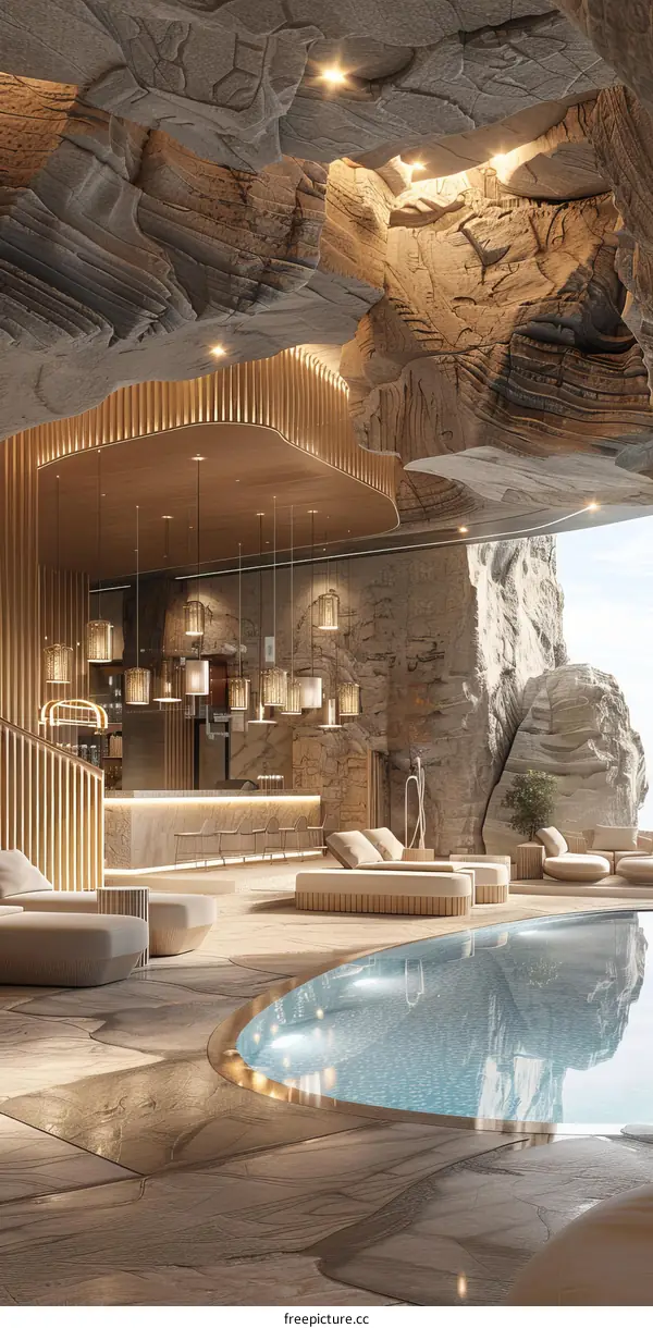 Luxury Cave-Inspired Spa Pool Design
