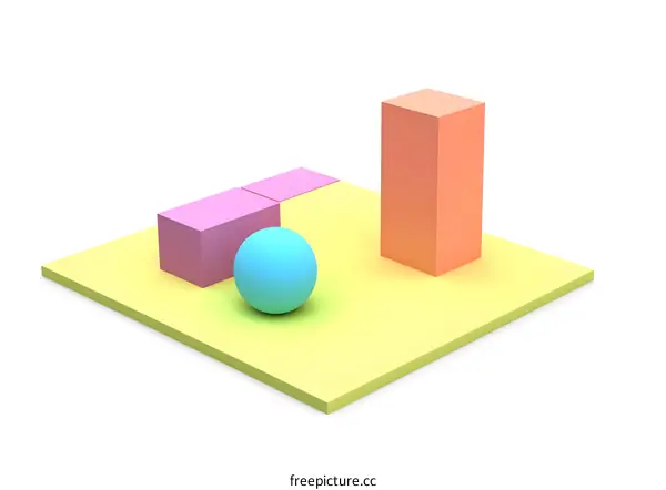 Abstract 3D Shapes in Pastel Colors