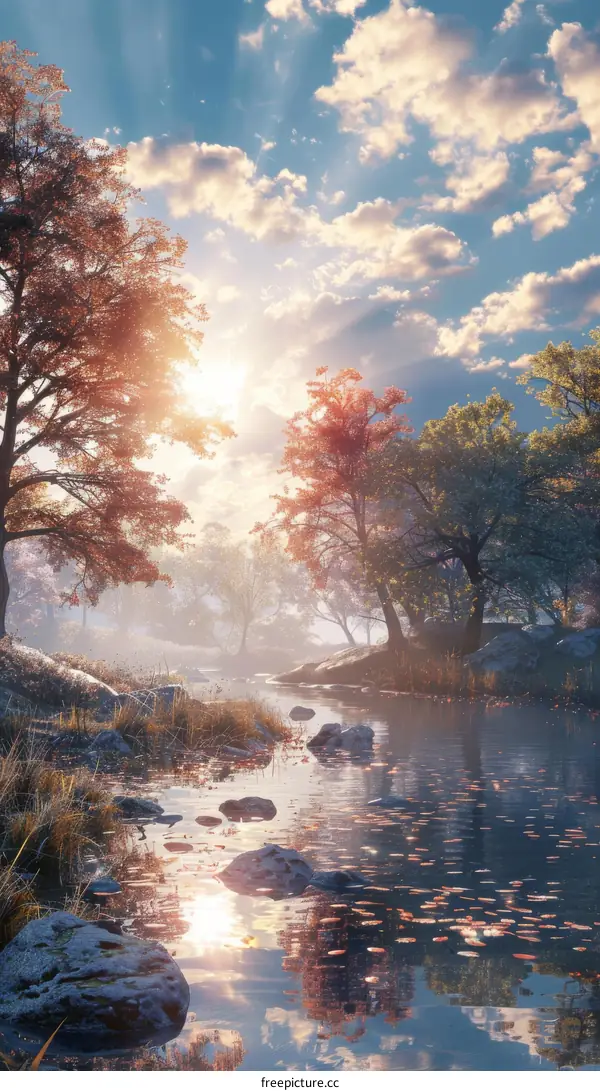 Tranquil Valley with Autumn Colors