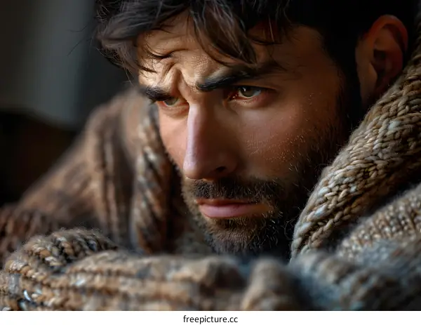 portrait of a man with a beard wearing a brown sweater