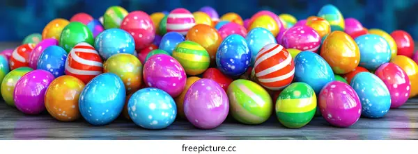 Colorful Easter Eggs Pile Up