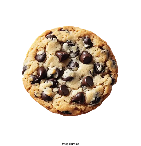 [Transparent Background PNG]Delicious Chocolate Chip Cookie Close Up