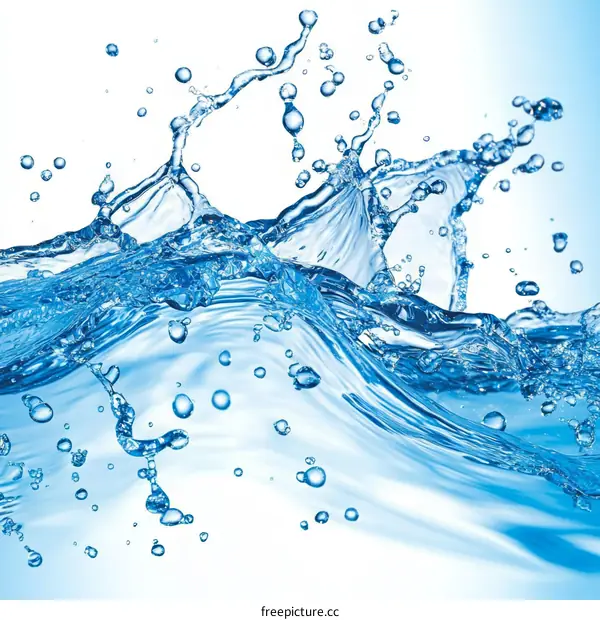 Water Splash Illustration with Pure Blue Water