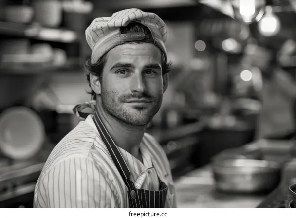 Portrait of a male chef in a kitchen