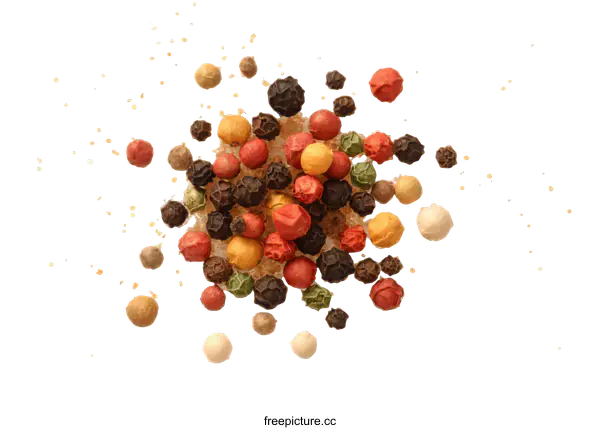 [Transparent Background PNG]Colorful Peppercorns in an Explosion