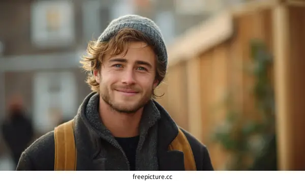 Close-up Portrait of a Young Man Outdoors