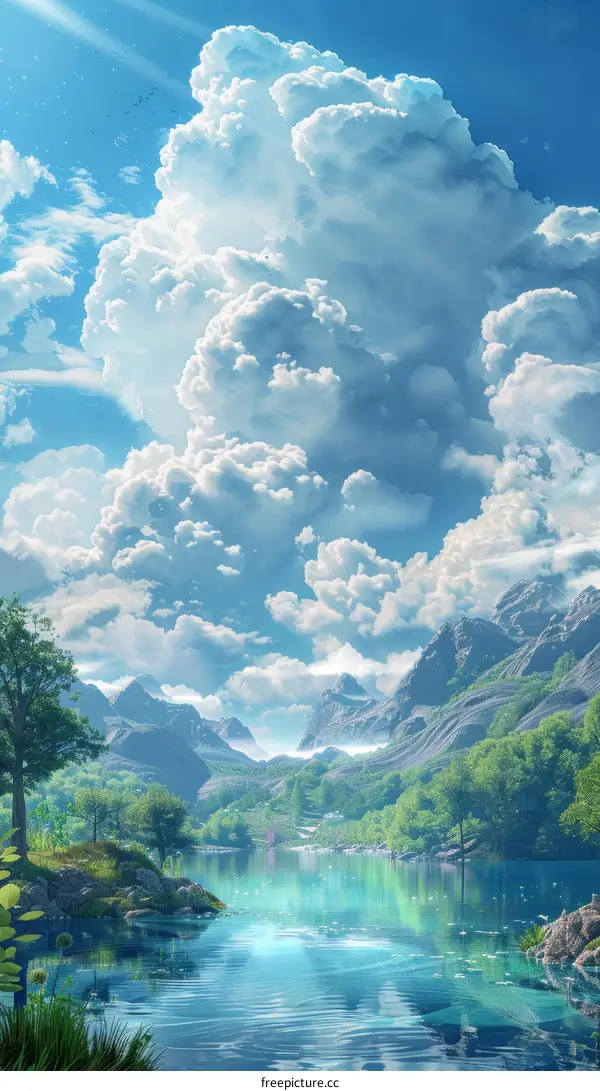 Stunning Scenery of a Serene Mountain Lake