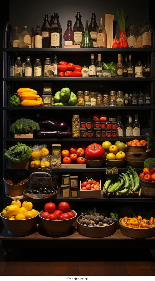A grocery store with a variety of fruits and vegetables