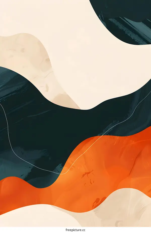 Abstract Wave Background With Orange, Green, And White Colors