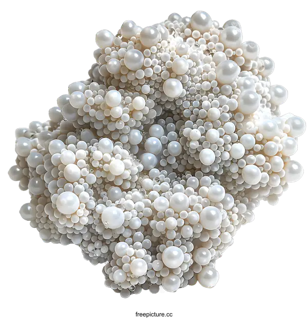 [Transparent Background PNG]Cluster of White Pearls on White Background