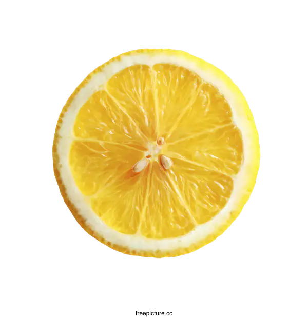 [Transparent Background PNG]Close-up of a Lemon Slice