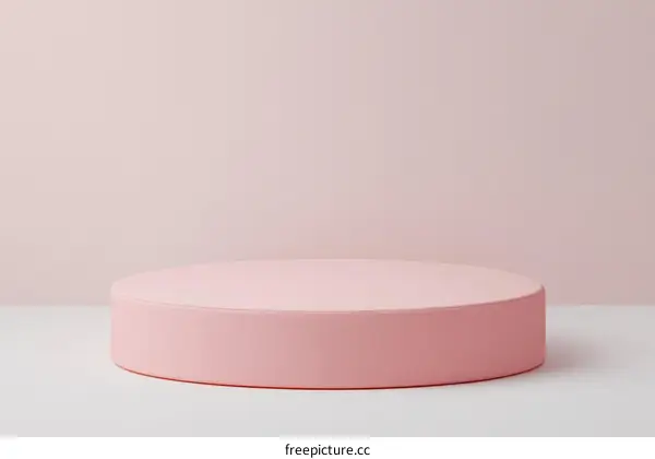Pink Round Display Podium Minimalist Backdrop