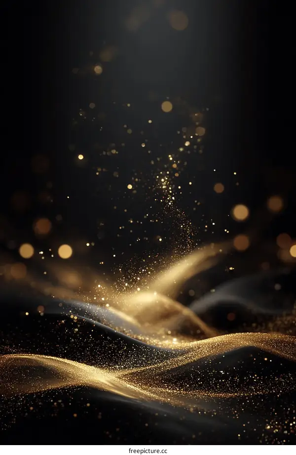 Abstract Golden Particles Background Design