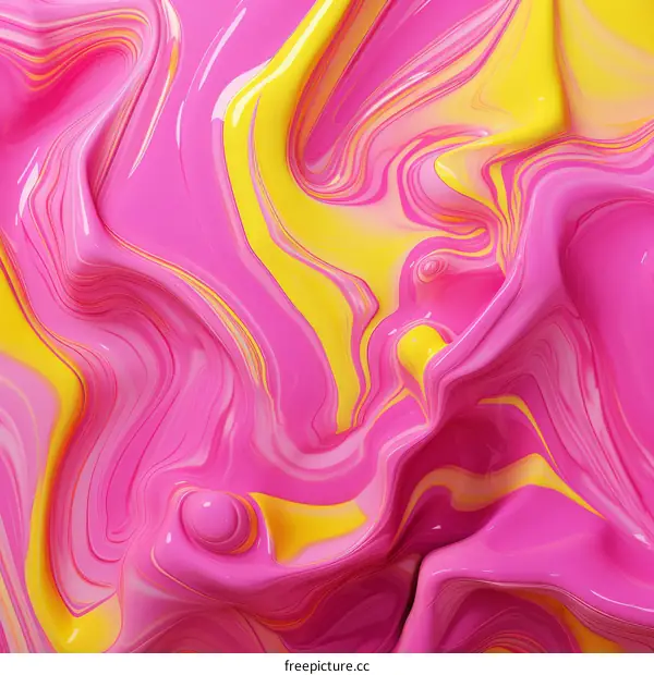 Pink and yellow abstract painting