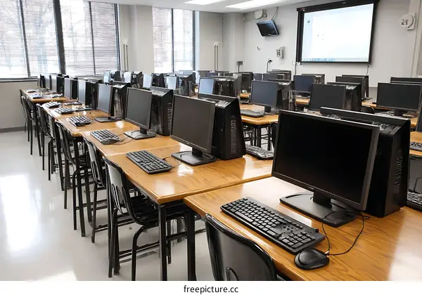 Modern Computer Lab Classroom Setting