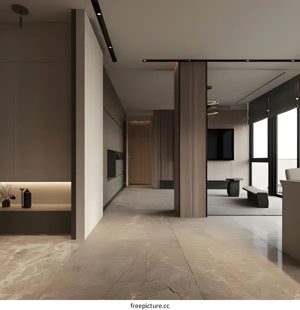 Modern Minimalist Interior Design with Wooden Accents