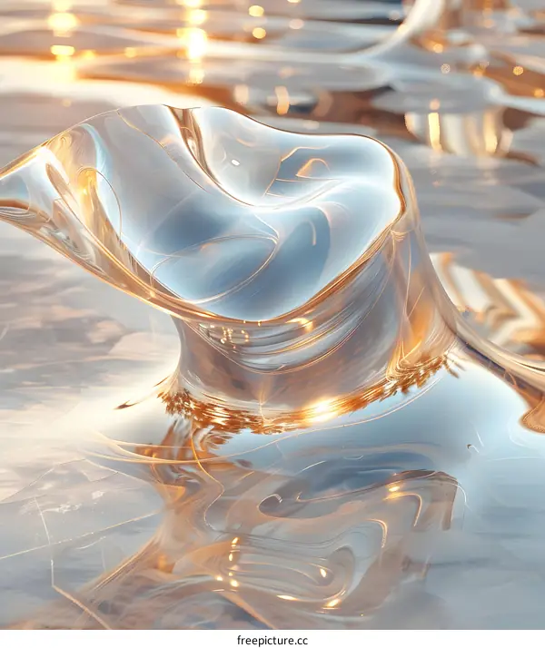Soft glass floats in calm water