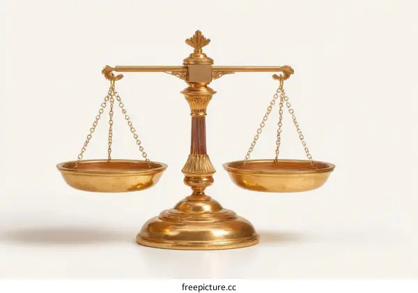 Antique Golden Scale of Justice Symbol