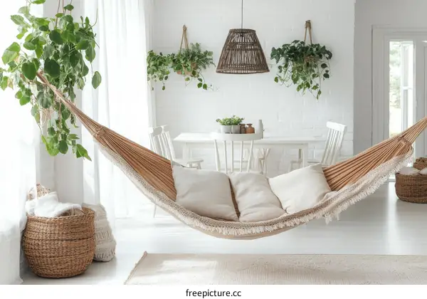 Relaxing Hammock in a Modern Bohemian Home