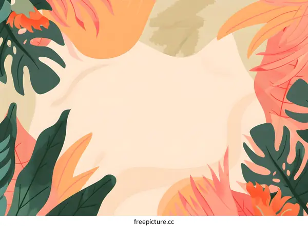 Tropical Leaves Illustration Background