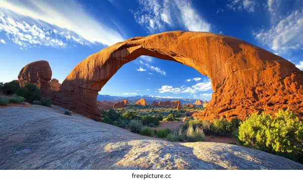 Stunning Natural Arch in a Desert Landscape