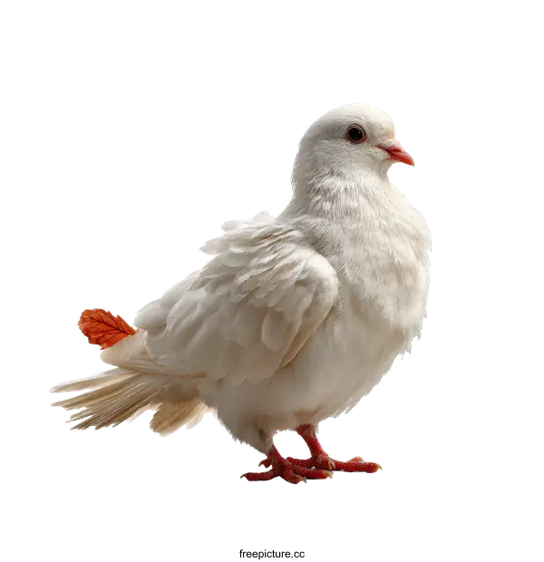 [Transparent Background PNG]White Dove Closeup on White Background