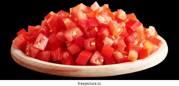 Cubed Tomatoes Ready to Use
