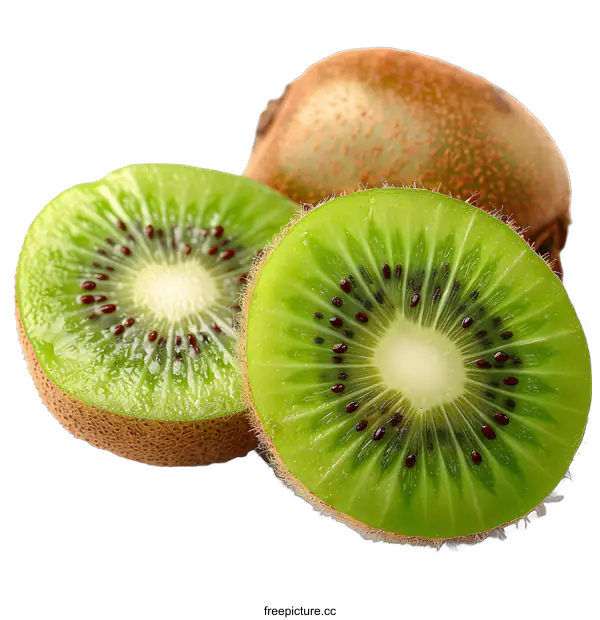 [Transparent Background PNG]Fresh kiwi fruit isolated on white background