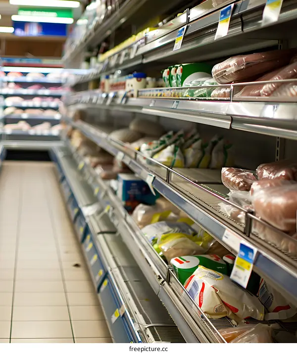 Supermarket Meat and Produce Aisle