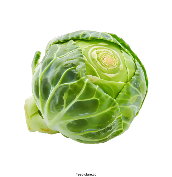 [Transparent Background PNG]Fresh Green Brussel Sprout Isolated On White Background