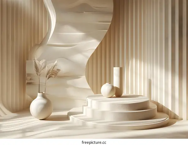 Simple Round Pedestal Geometric Design Background