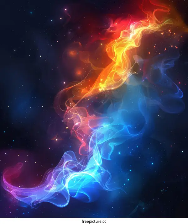 Fire Nebula: Cosmic Dance of Light and Shadow