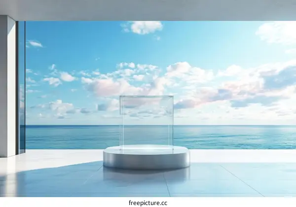 Modern Glass Display Showcase by the Sea