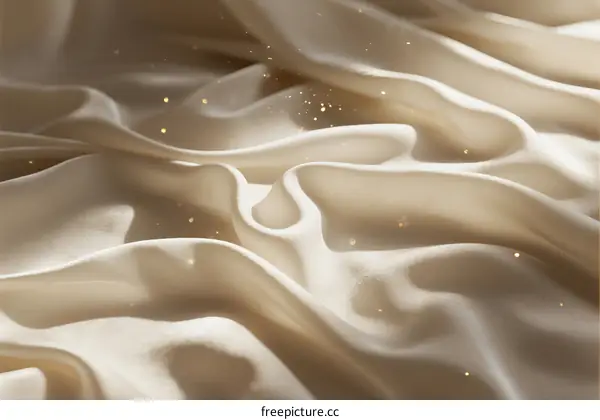 Elegant Beige Silk Fabric with Soft Wrinkles and Glitter Details