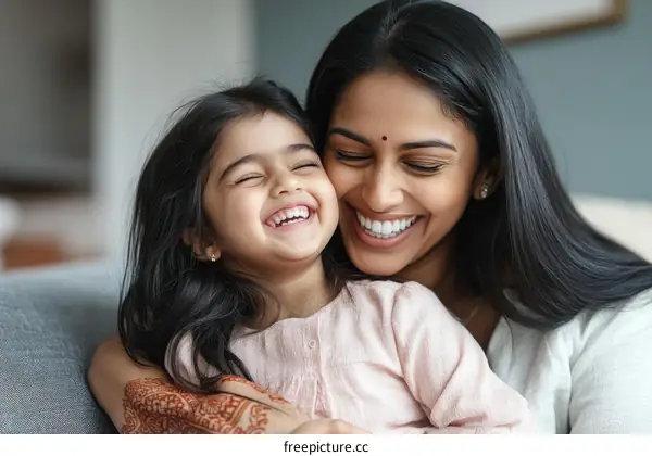 Happy Mother and Daughter