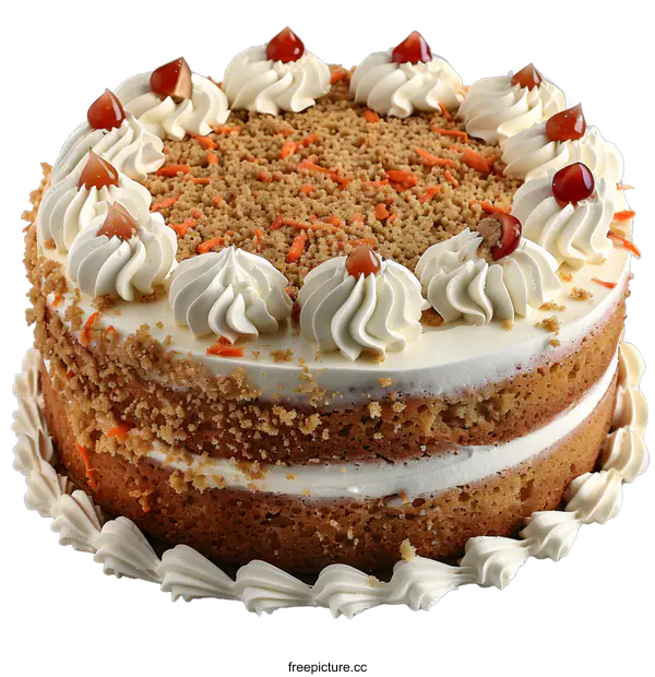 [Transparent Background PNG]Delicious Carrot Cake with Cream Cheese Frosting