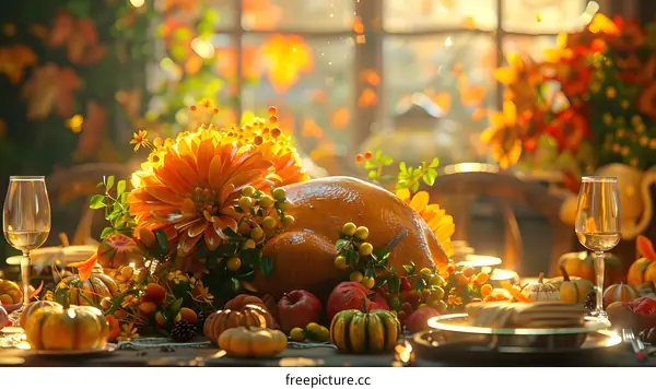 Thanksgiving turkey on the table