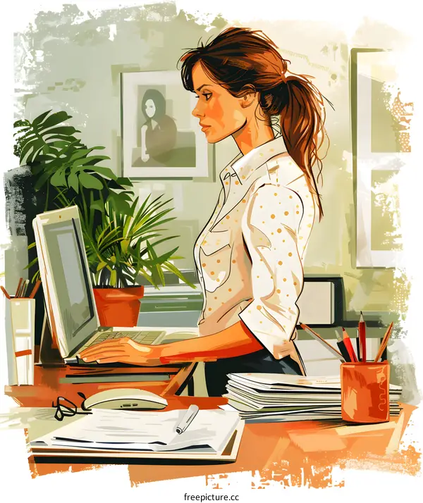 businesswoman working on computer