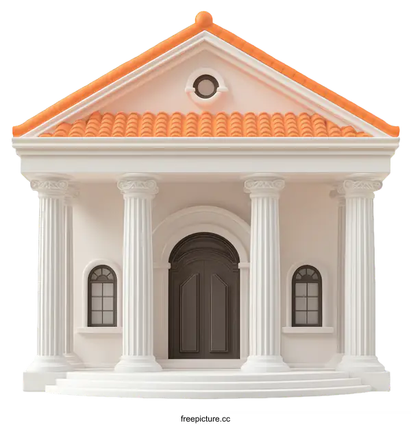 [Transparent Background PNG]Classic Architectural Building Illustration