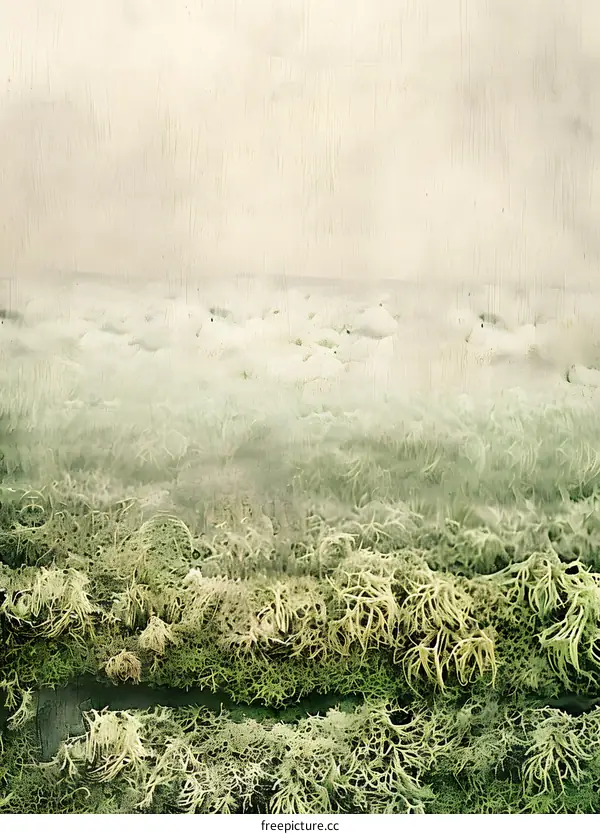 Abstract Landscape with Green Moss and Blurred Background