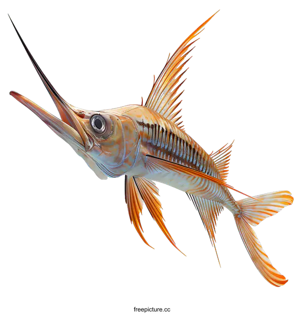 [Transparent Background PNG]A 3D illustration of a swordfish