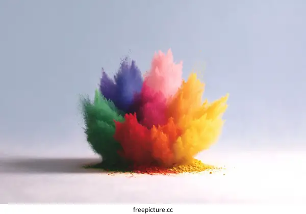 Colorful Powder Explosion Abstract Image