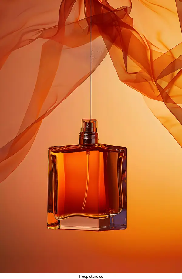 Orange Perfume Bottle With Orange Fabric
