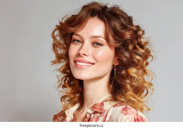 Beautiful Woman with Curly Hair